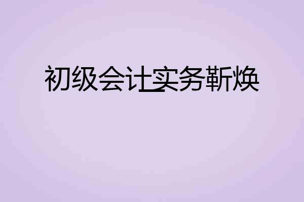 初级会计实务靳焕一