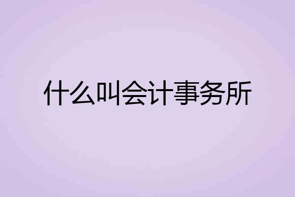 什么叫会计事务所