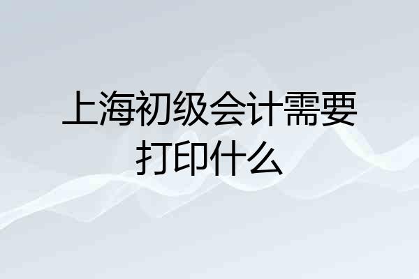 上海初级会计需要打印什么