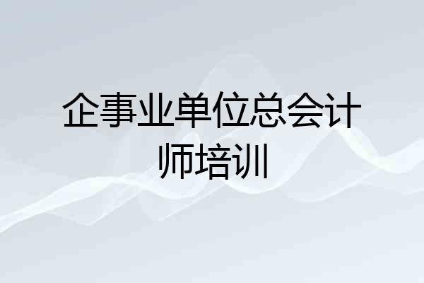 企事业单位总会计师培训