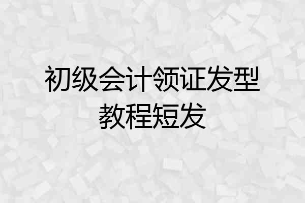 初级会计领证发型教程短发