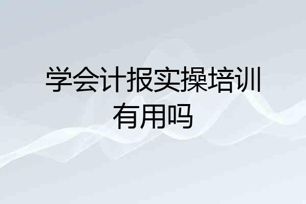 学会计报实操培训有用吗