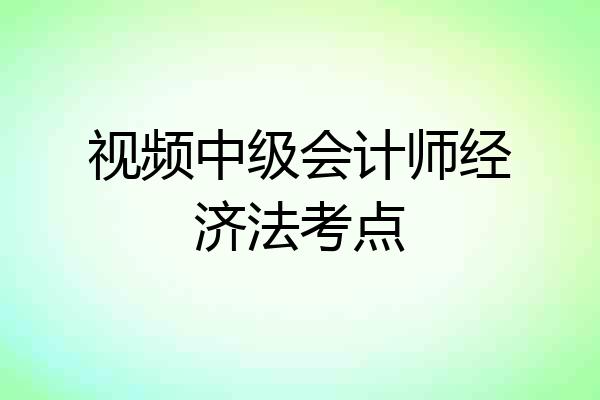 视频中级会计师经济法考点