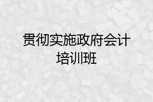 贯彻实施政府会计培训班