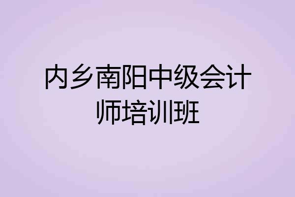 内乡南阳中级会计师培训班