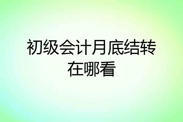 初级会计月底结转在哪看