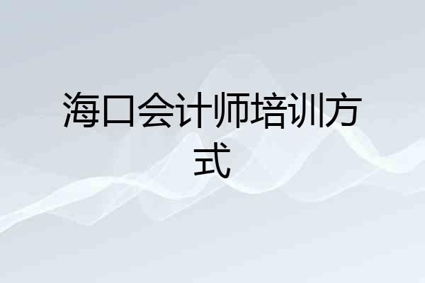 海口会计师培训方式