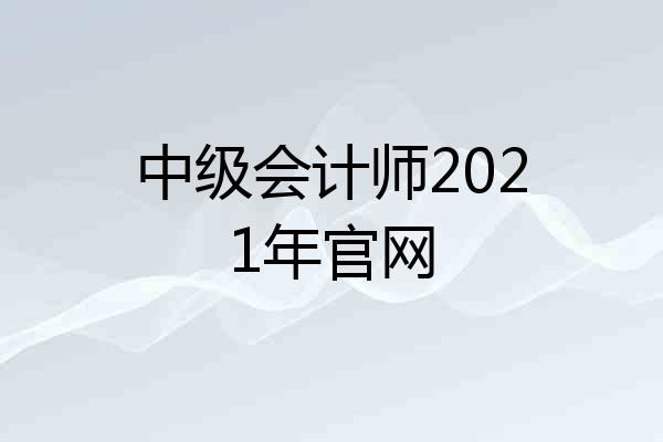 中级会计师2021年官网