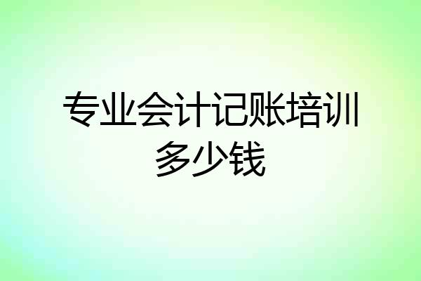 专业会计记账培训多少钱