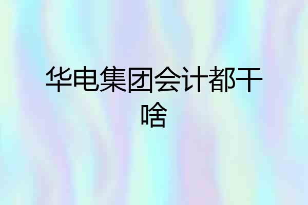 华电集团会计都干啥
