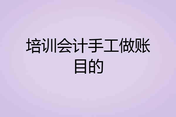 培训会计手工做账目的
