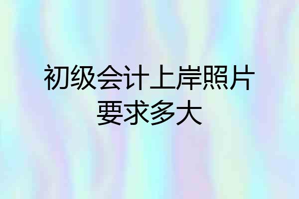 初级会计上岸照片要求多大