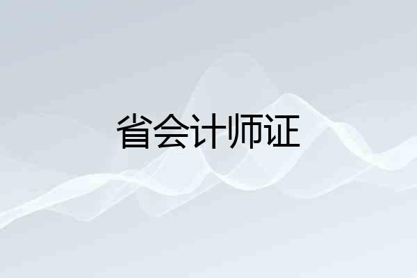 省会计师证