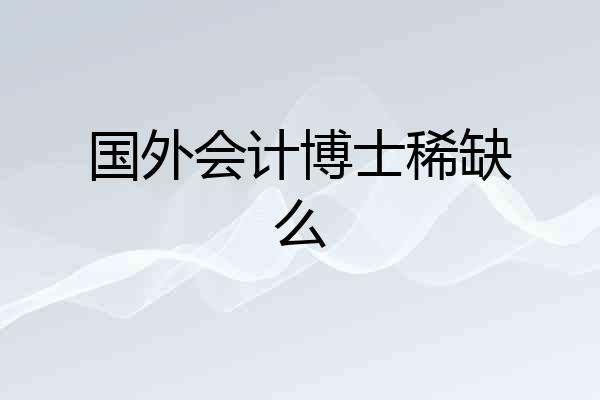 国外会计博士稀缺么