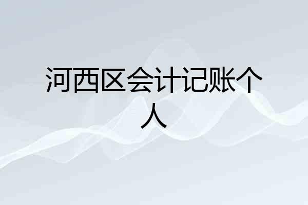 河西区会计记账个人