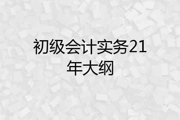 初级会计实务21年大纲