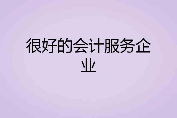 很好的会计服务企业