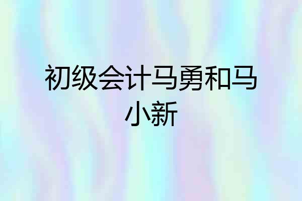 初级会计马勇和马小新