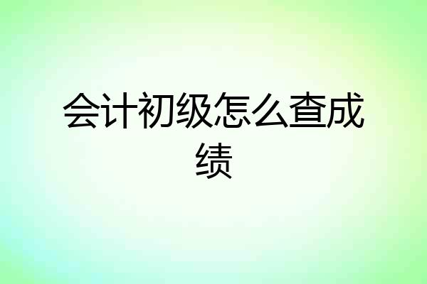 会计初级怎么查成绩
