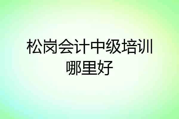松岗会计中级培训哪里好