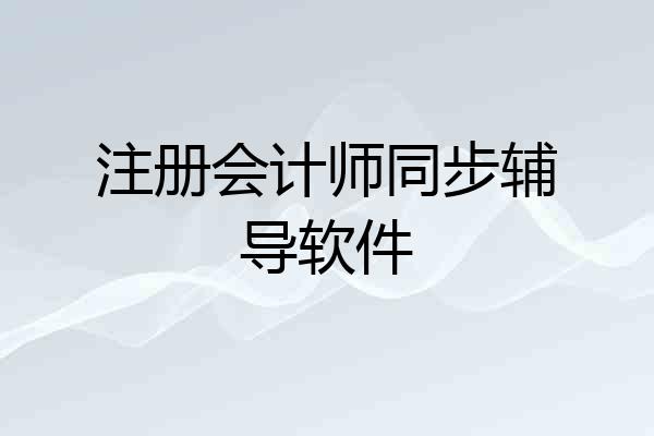 注册会计师同步辅导软件
