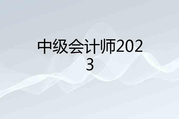 中级会计师2023