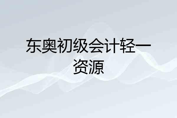 东奥初级会计轻一资源