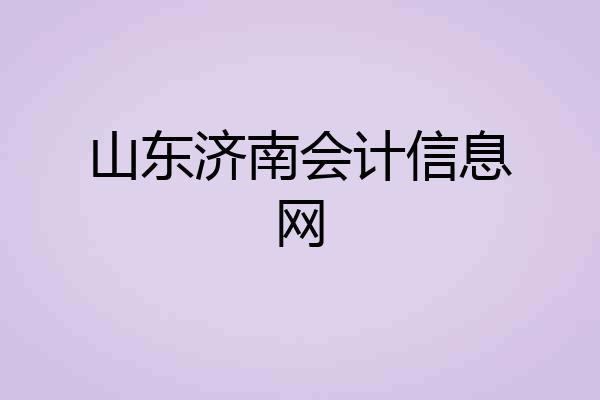 山东济南会计信息网