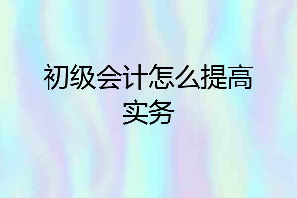 初级会计怎么提高实务