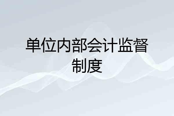 单位内部会计监督制度