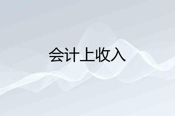 会计上收入
