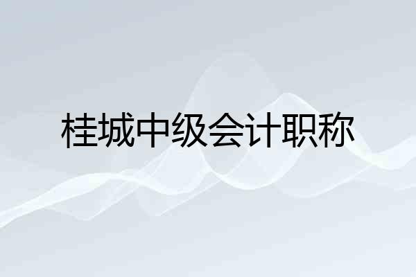 桂城中级会计职称