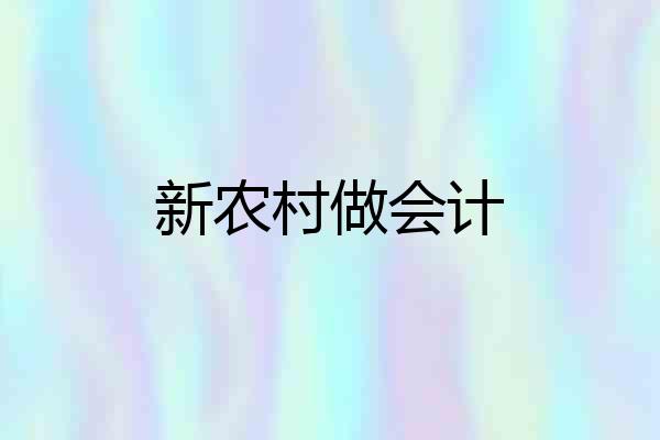 新农村做会计
