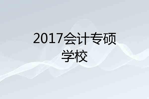 2017会计专硕学校