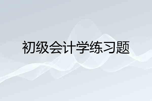 初级会计学练习题