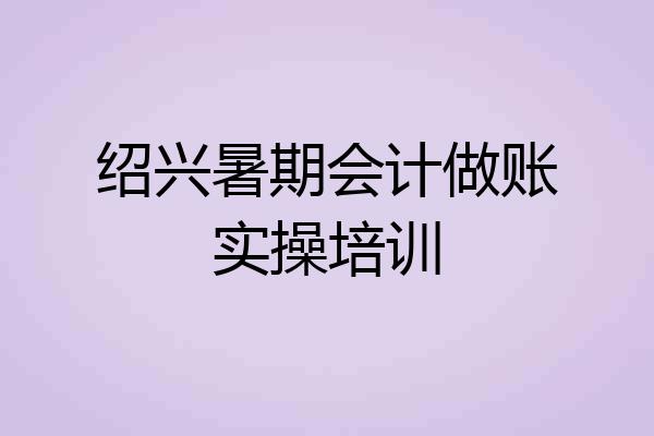 绍兴暑期会计做账实操培训