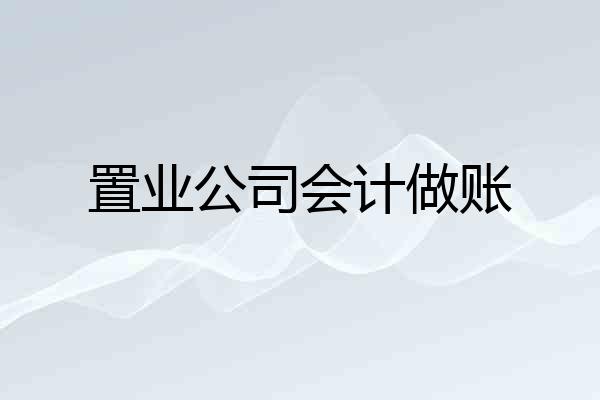 置业公司会计做账