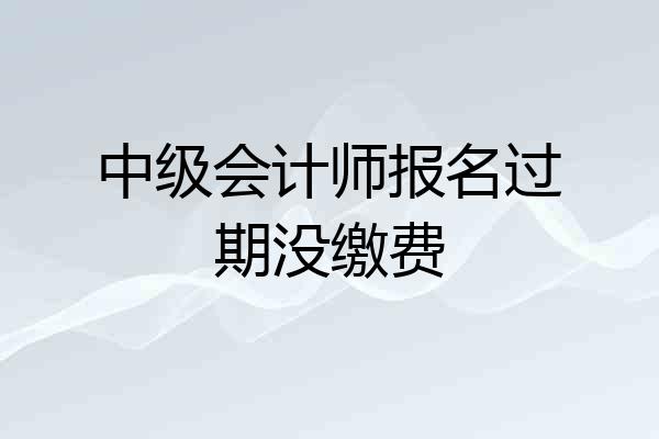 中级会计师报名过期没缴费