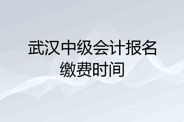 武汉中级会计报名缴费时间