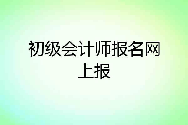 初级会计师报名网上报