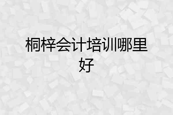 桐梓会计培训哪里好