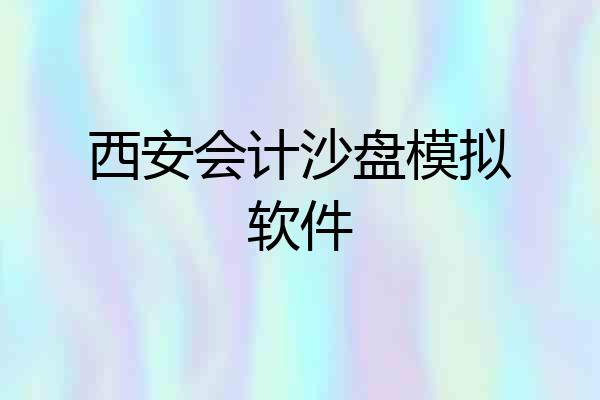 西安会计沙盘模拟软件