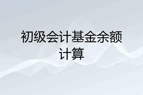 初级会计基金余额计算