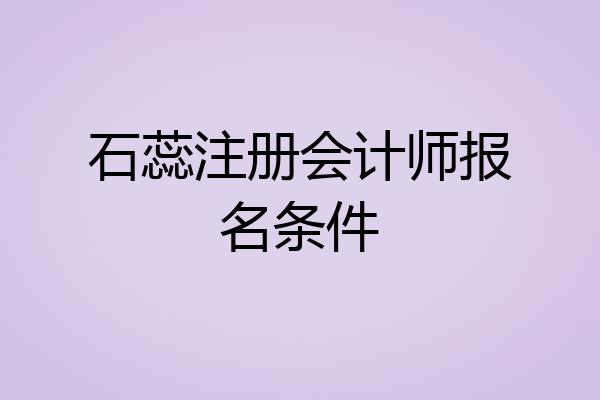 石蕊注册会计师报名条件