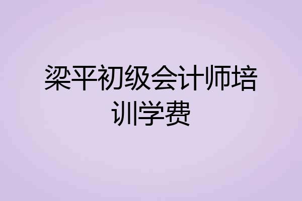 梁平初级会计师培训学费