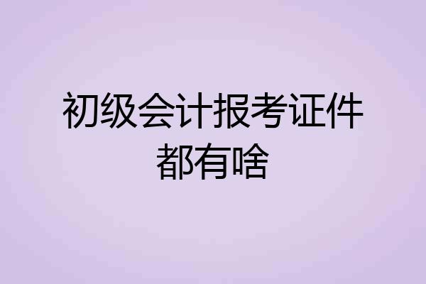 初级会计报考证件都有啥
