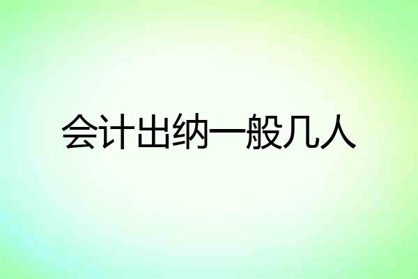会计出纳一般几人