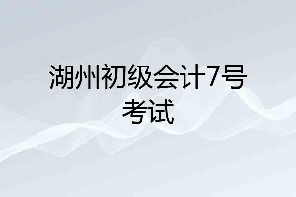 湖州初级会计7号考试