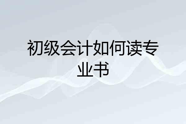 初级会计如何读专业书