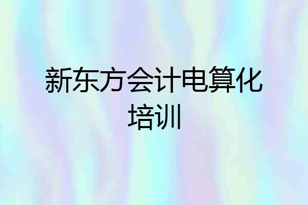 新东方会计电算化培训